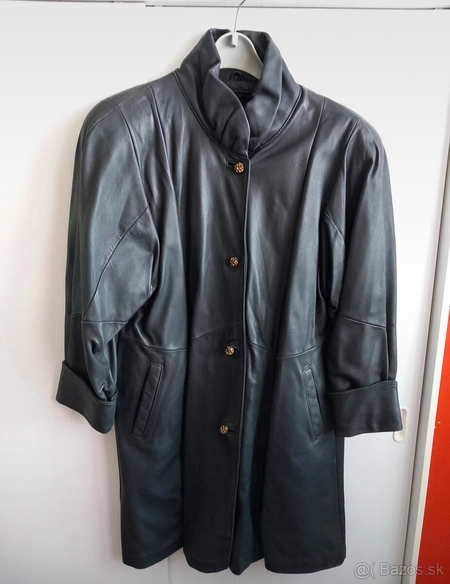 Dlhý dámsky kožený kabát - 4