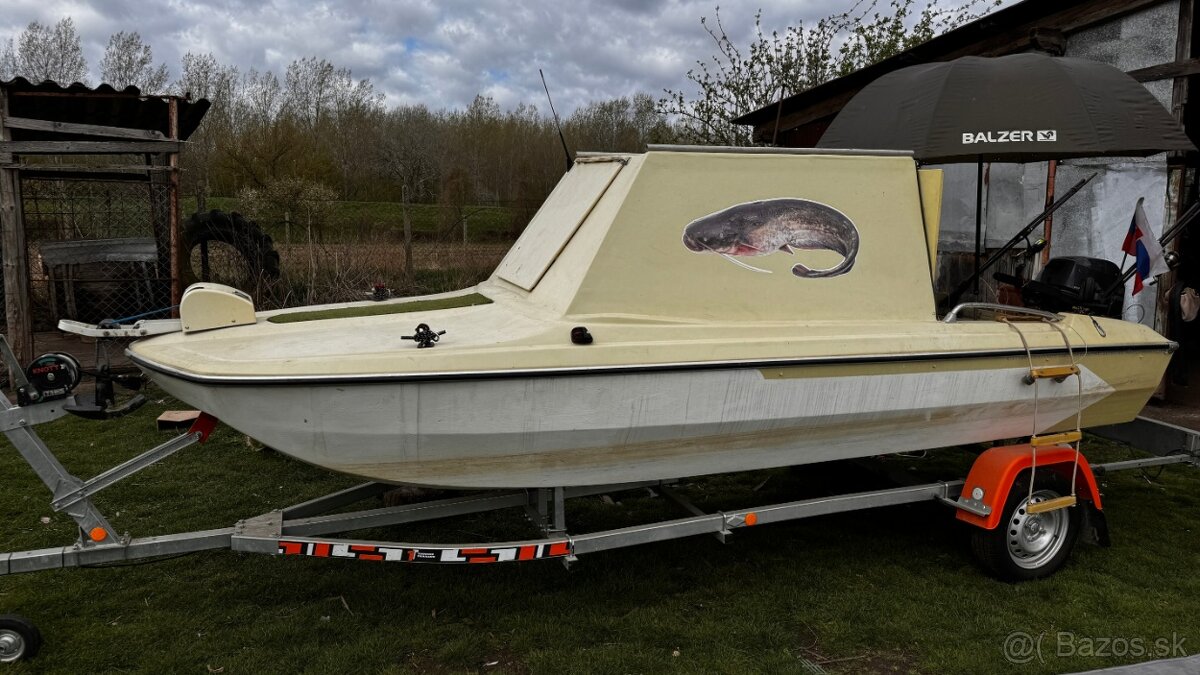 Čln katamarán s kajutou + nový motor + sonar ZNÍŽENÁ CENA - 4