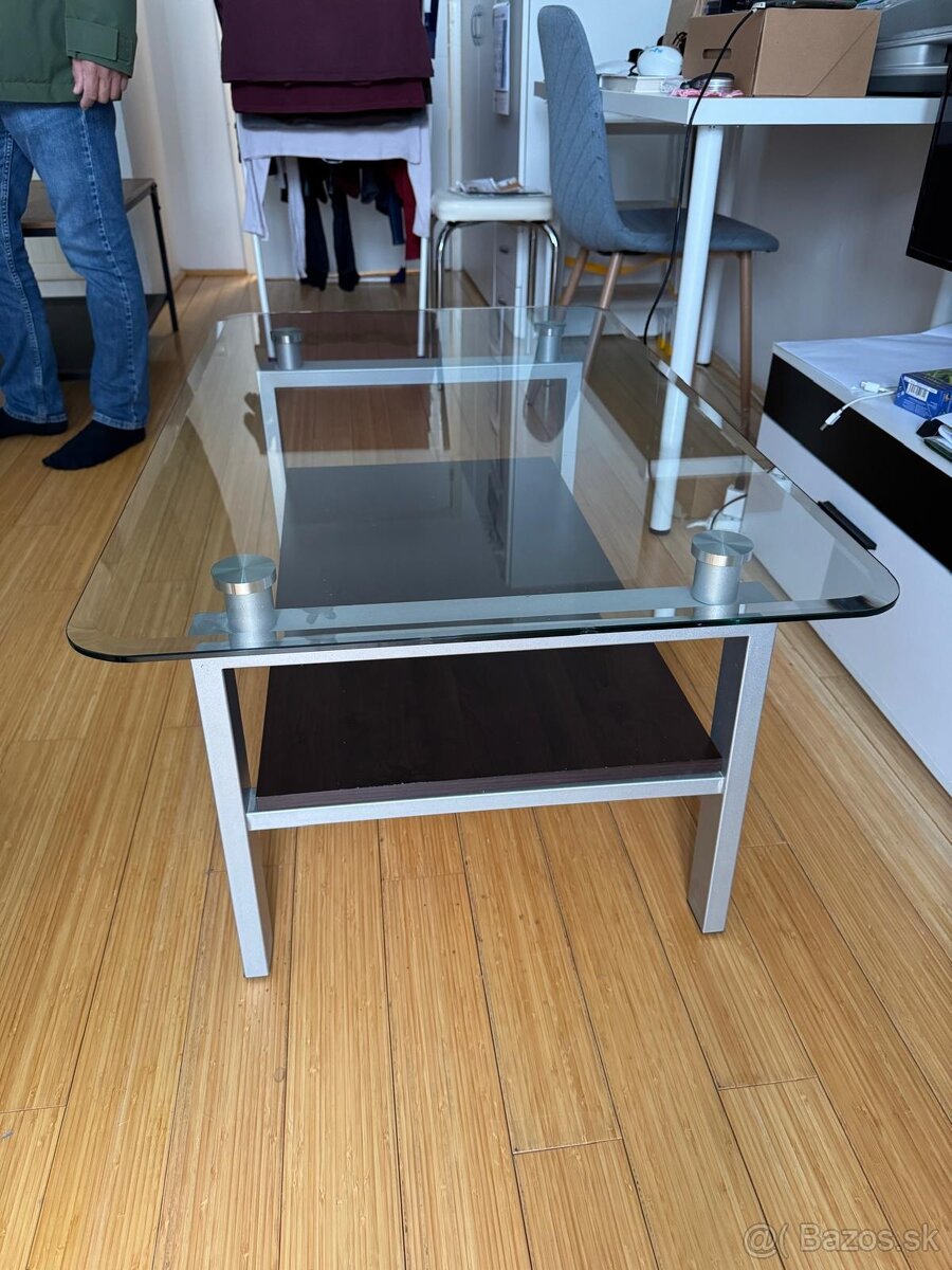 Sklenený konferenčný stól 1m x 0,6m - 4