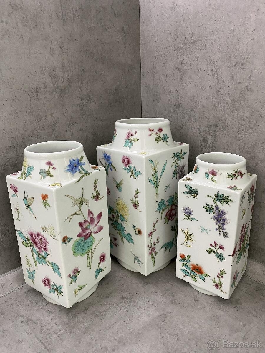 SET TROCH VEĽKÝCH KRÁSNYCH VÁZ, NOVÉ - 4