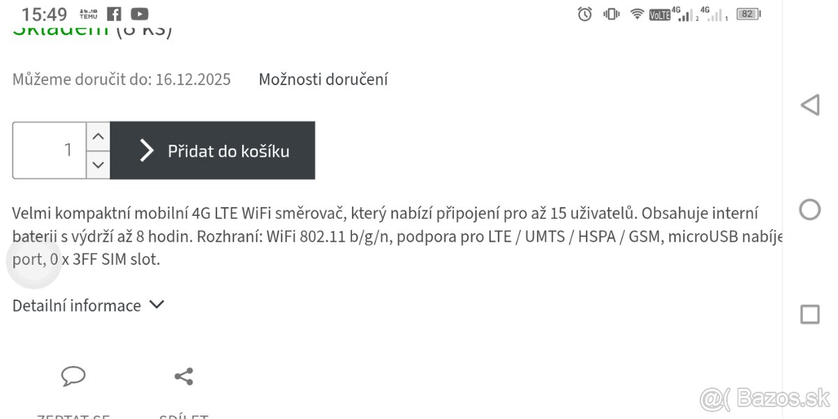 Modem router na sim kartu Alcatel Linkzone - 4