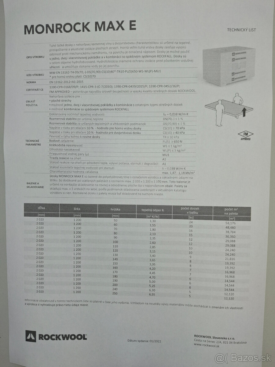 ROCKWOOL MONROCK MAX E -Minerálna Vata Pôvod.cena:399Eur/m3 - 4