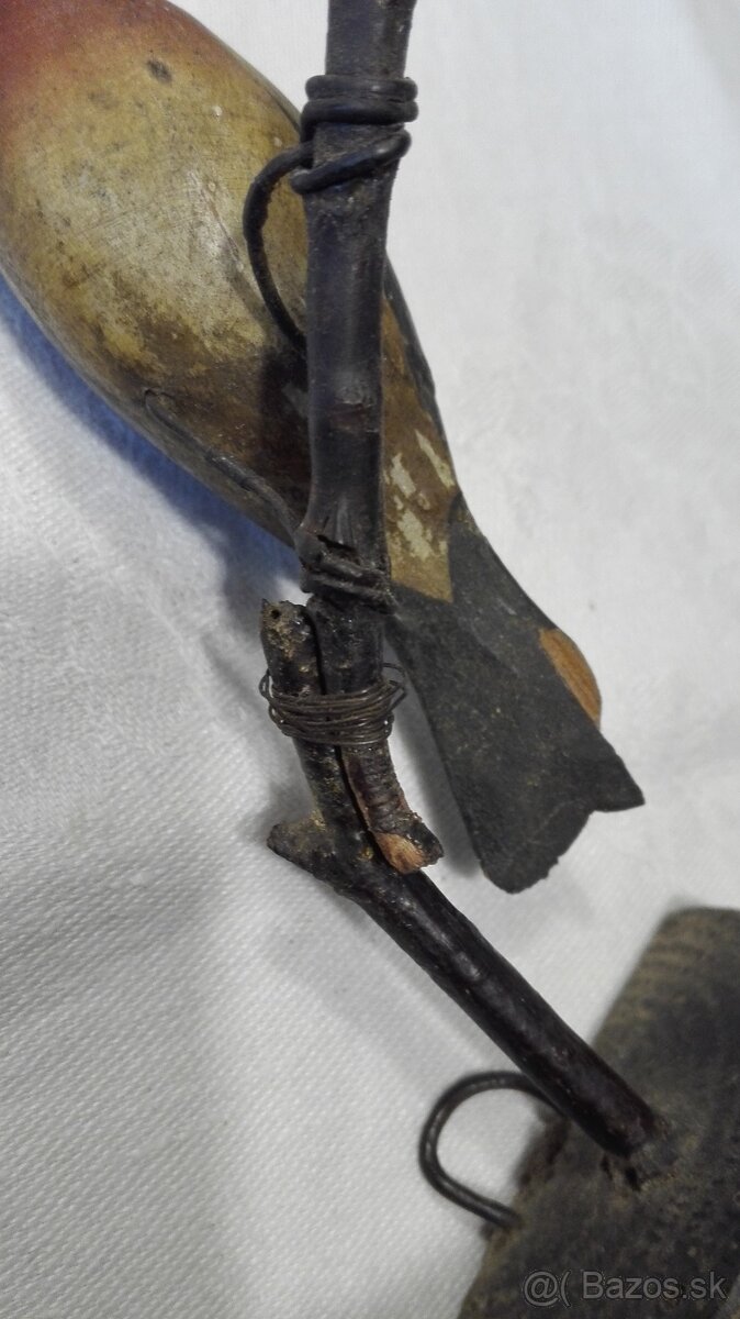 Starý dřevěný ptáček na zeď - 4