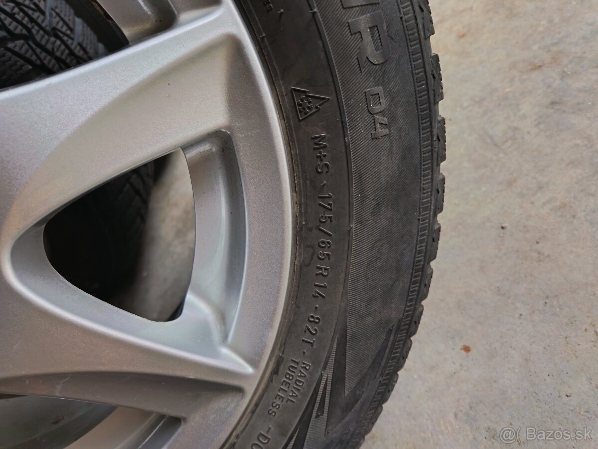 Alu disky 108x4 r14 s pneumatikami 175/65 R14 - 4