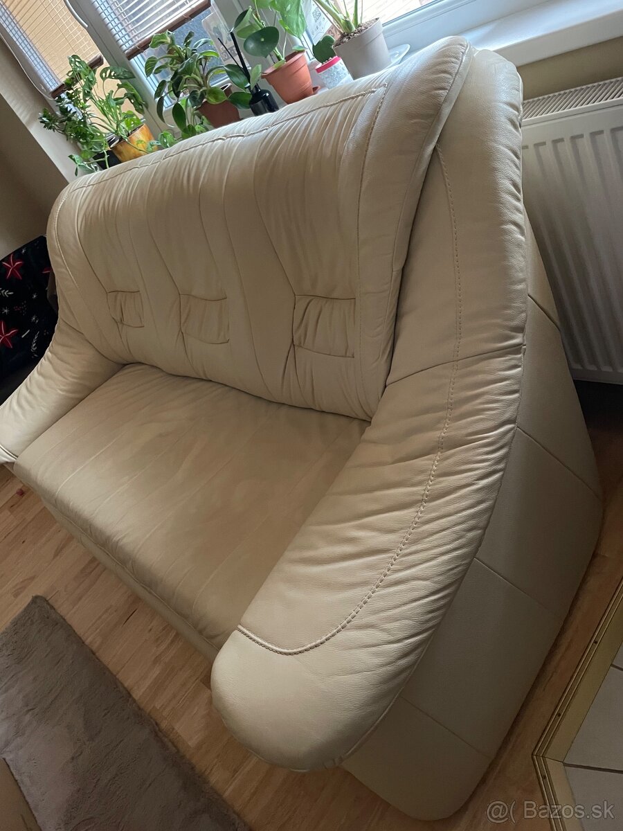 Kožená sedacia súprava 3+2 s rozkladom - 4