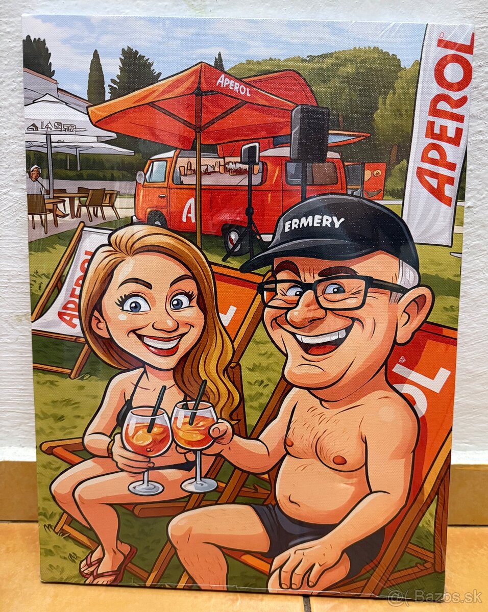 Karikatúra na plátne v ráme - 4