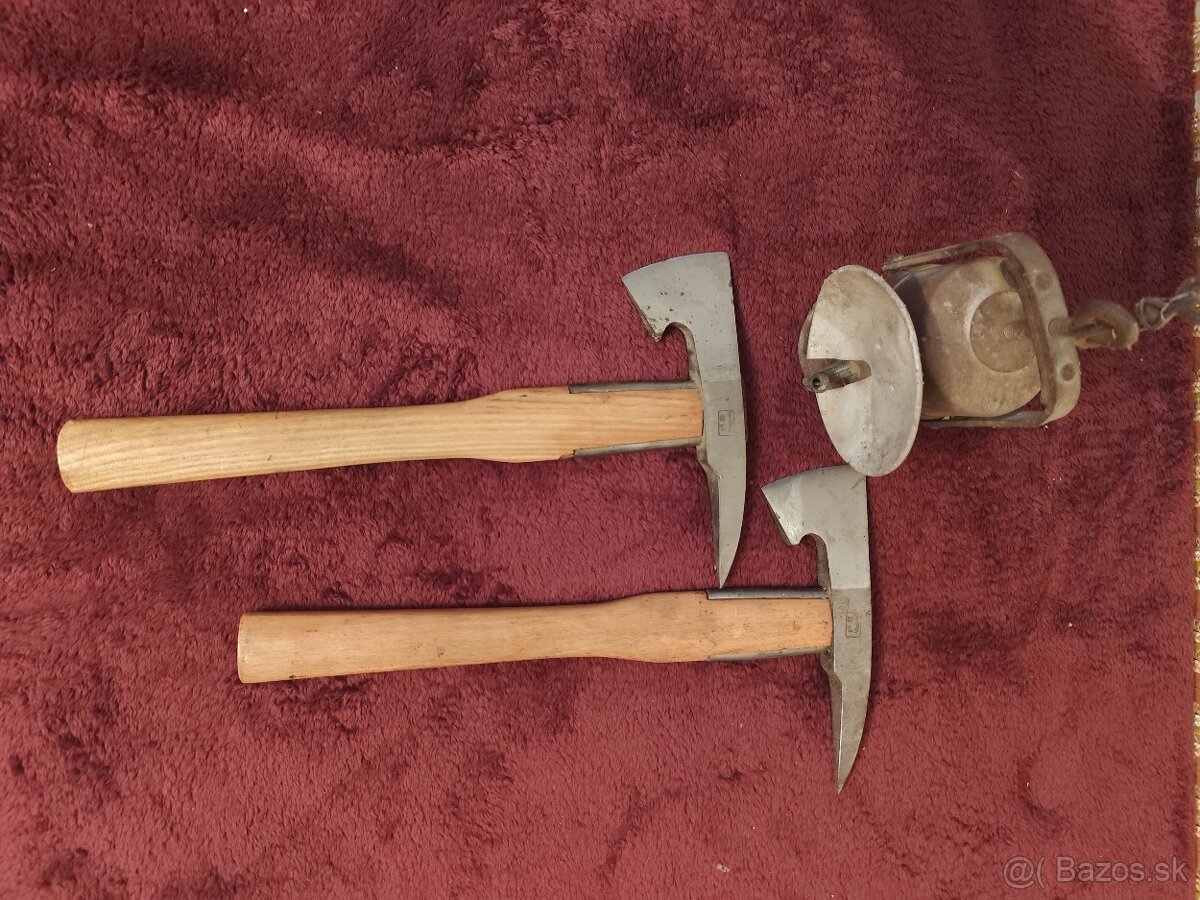 hasičská sekerka , banícka karbidová lampa - 4