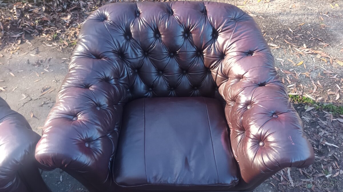 Kožená sedacia súprava 3+2+1-CHESTERFIELD - 4