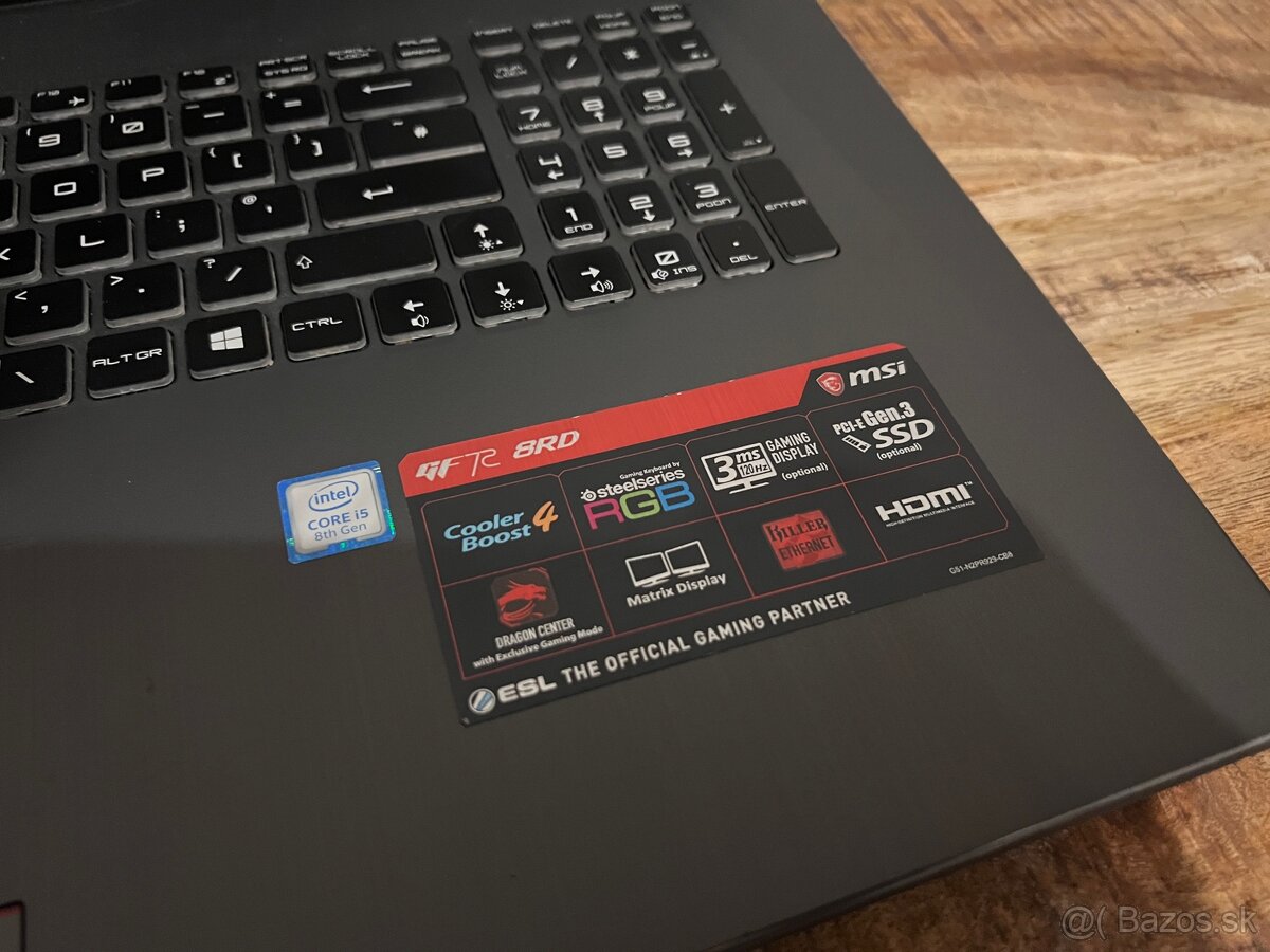 MSI GF72 8RD 17,3” - 4