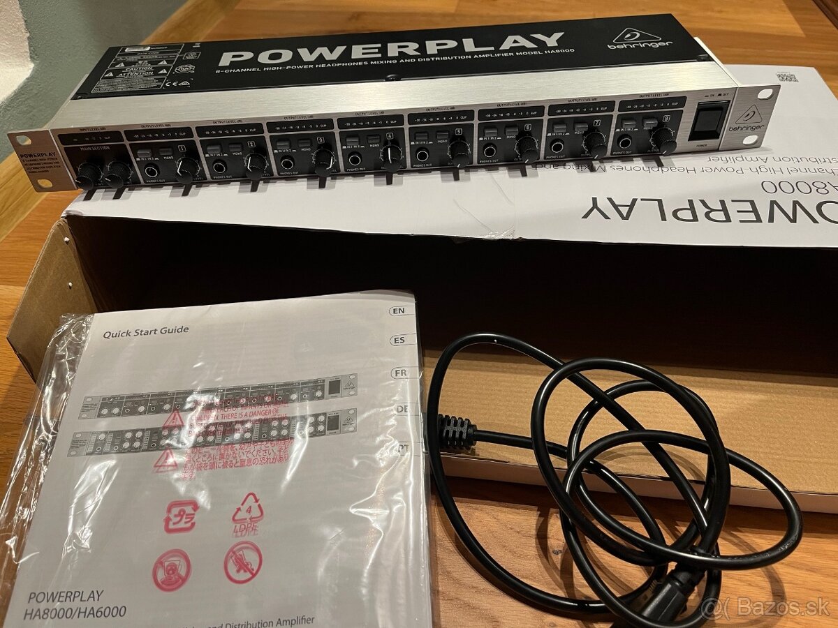 Predám Behringer Powerplay HA8000 slúchadlový zosilňovač - 4