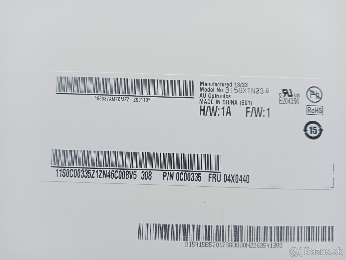 predám 15.6" LED SLIM 30pin eDP displej - B156XTN03 - 4