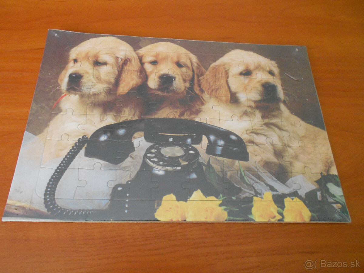 Predám pokladničku ,puzzle,obrázok psík,plyšového medveďa - 4