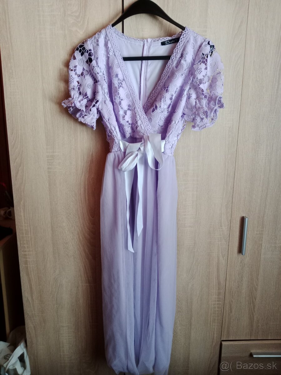 Fialkové dámske šaty - 4