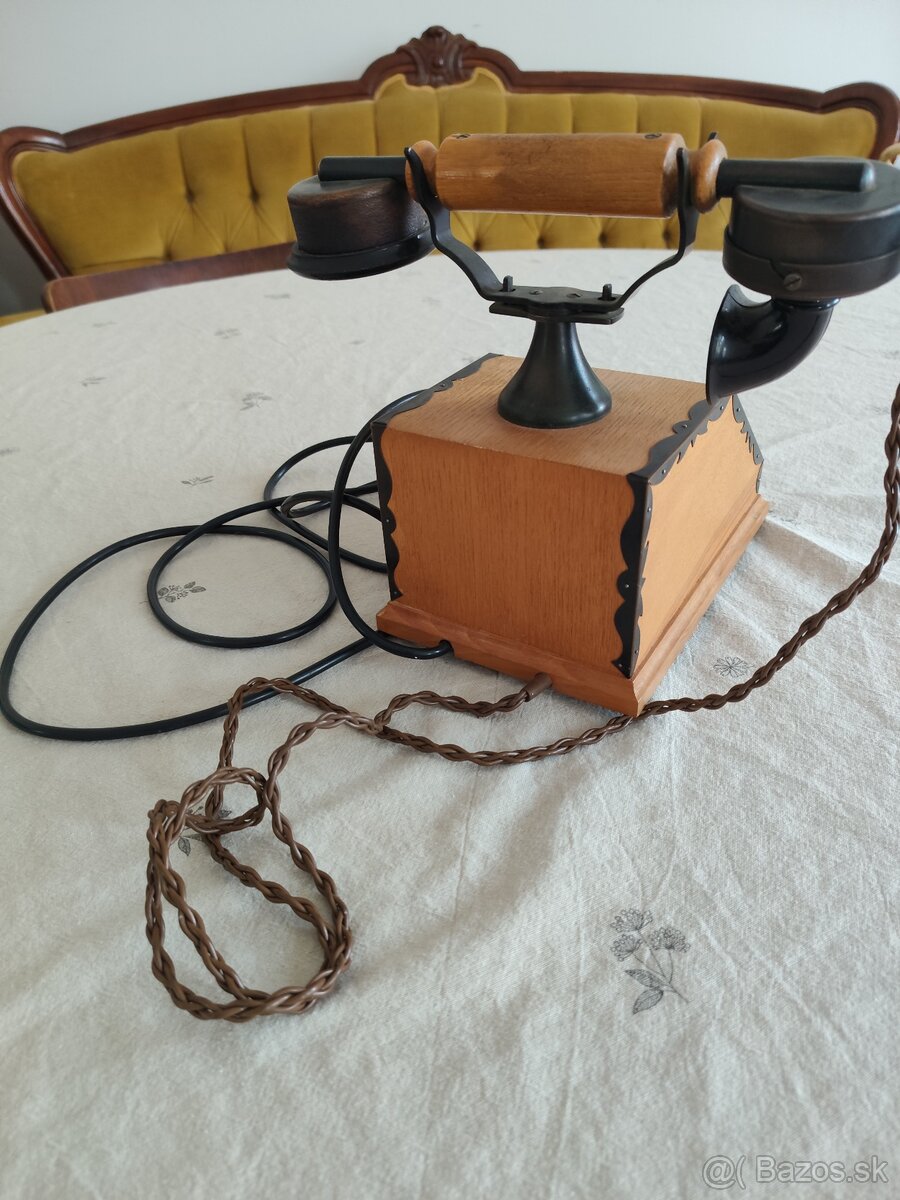 Retro telefón Tesla drevo - 4