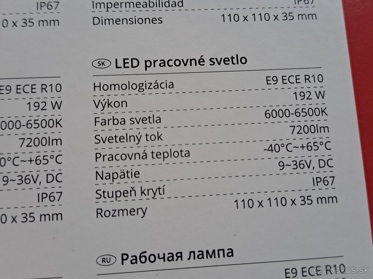 LED Pracovne svetlo Hranaté - 192W - 4