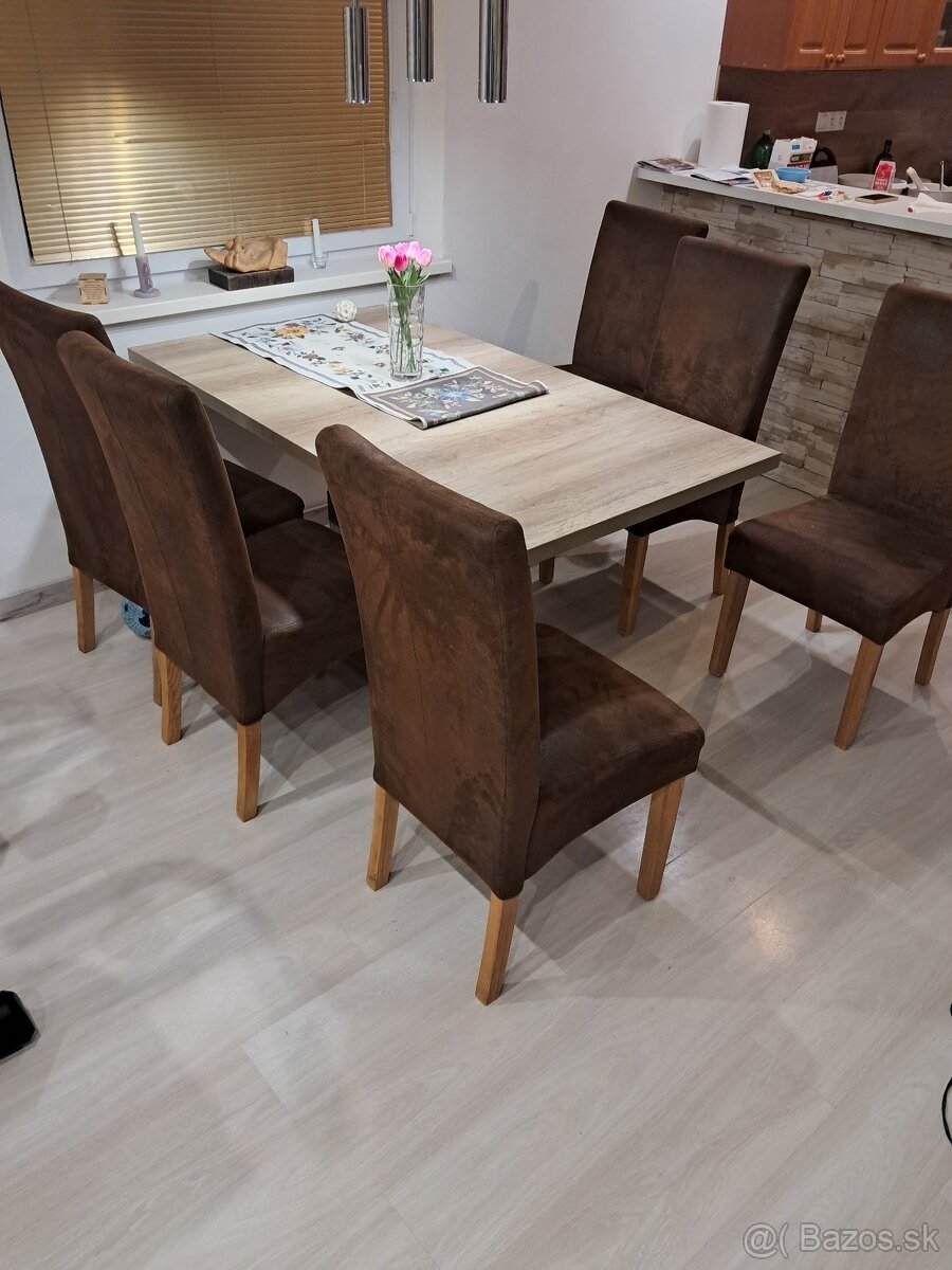 Jedalenske stolicky hnede 6ks. - 4
