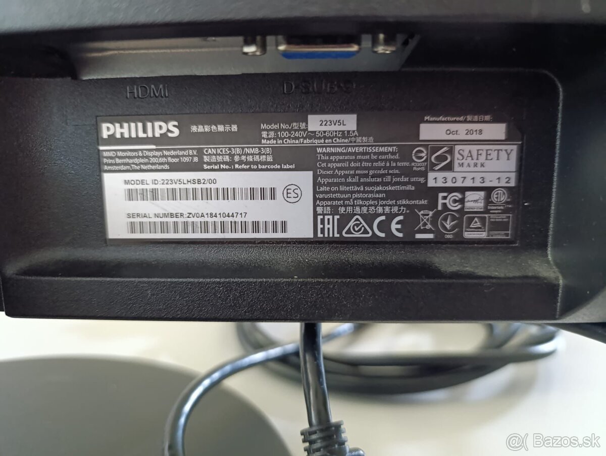 Monitor Philips 223V5L LED LCD 21,5" - 4