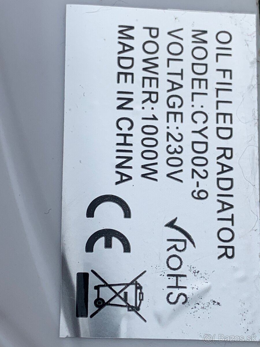 Olejový radiátor CYD02-9 – 1000 W, 230 V - 4