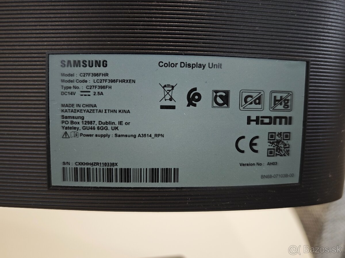 27" Samsung C27F396 - 4
