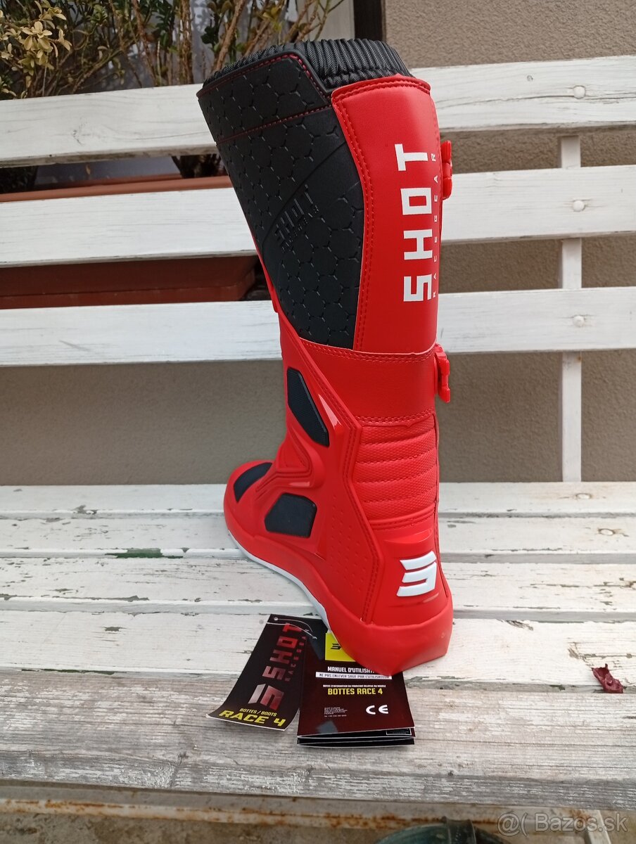 Prilba čižmy SHOT červená - 4