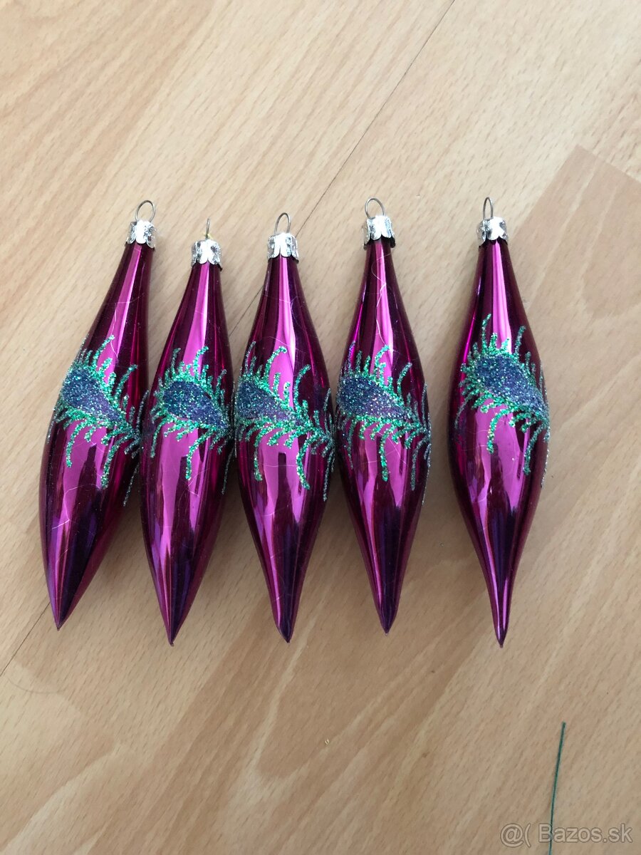 Retro vianočné ozdoby a špic na stromček - 4