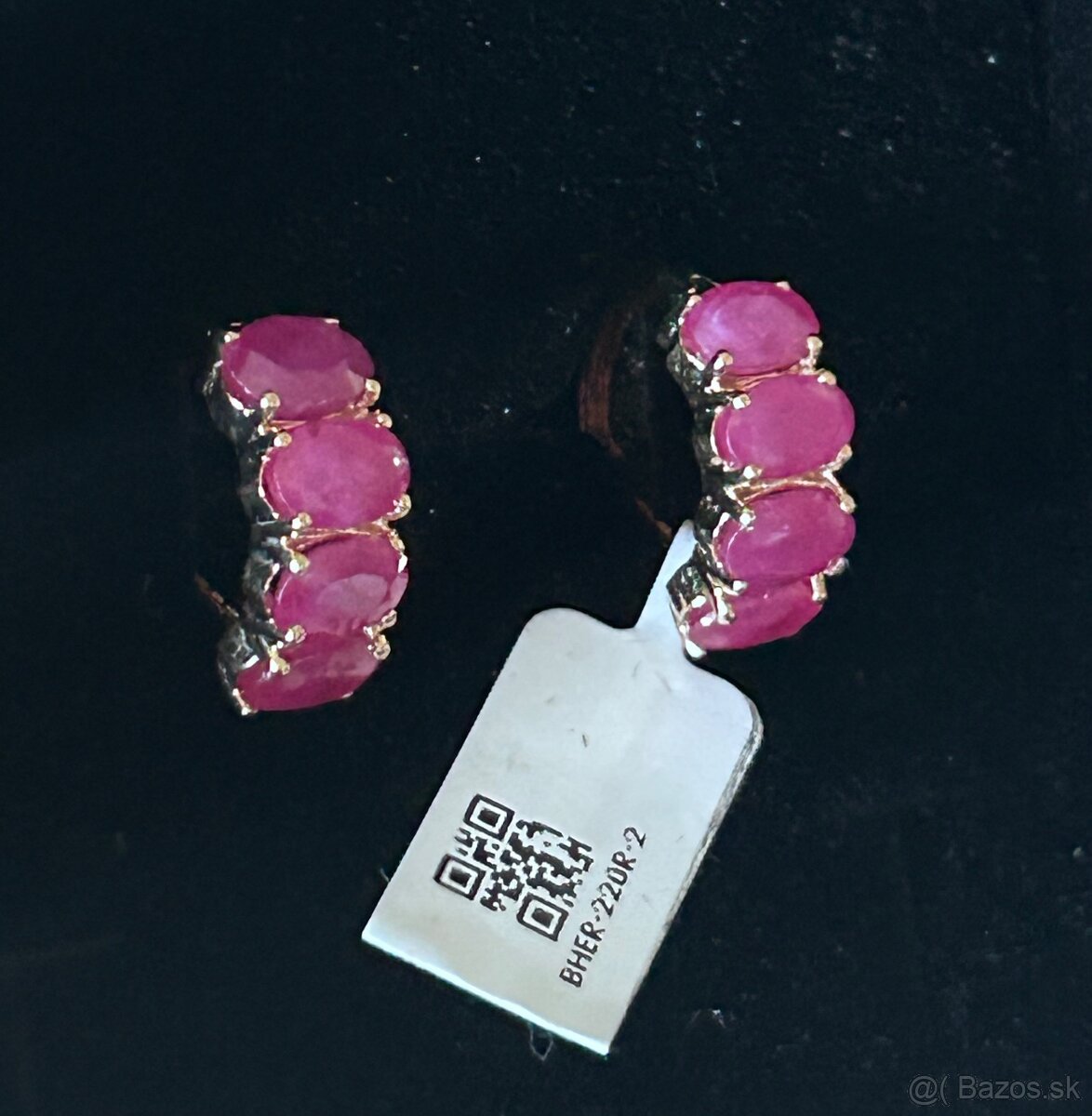 Zlaté náušnice s rubínmi - 4