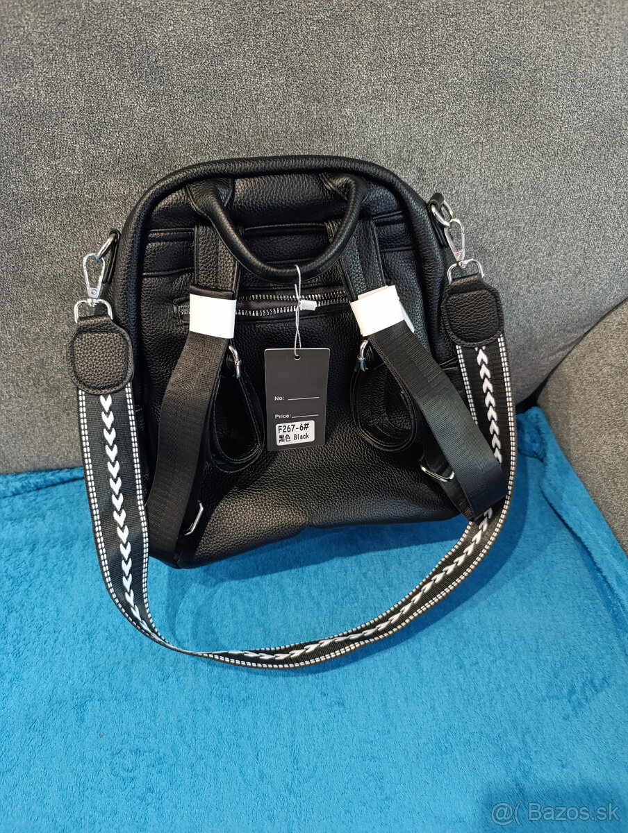 Čierny koženkový ruksak - 4