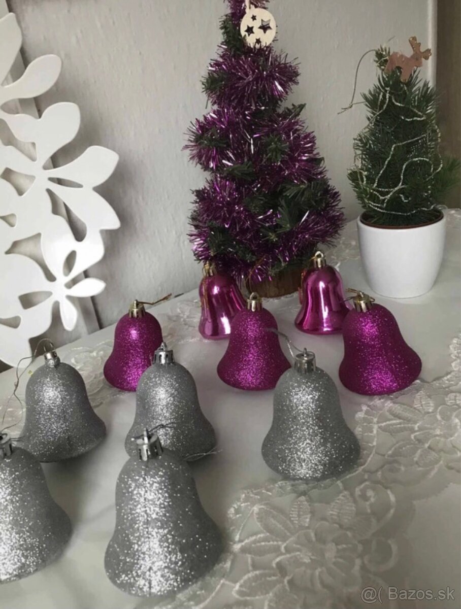 Vianočne ozdoby na stromček zvončeky a dva stromčeky - 4