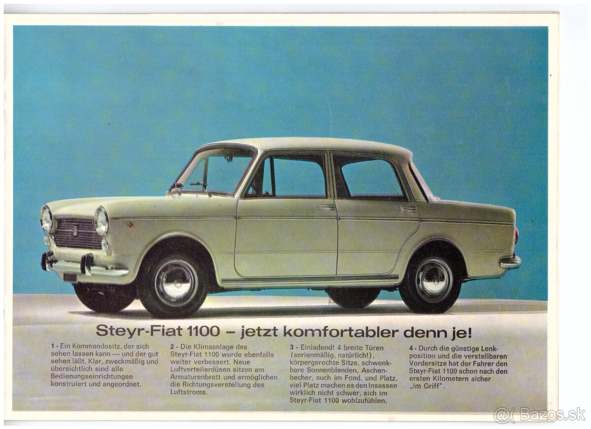 prospekty FIAT: 1100, 500L, 850 SPORT SPIDER, 850 - 4