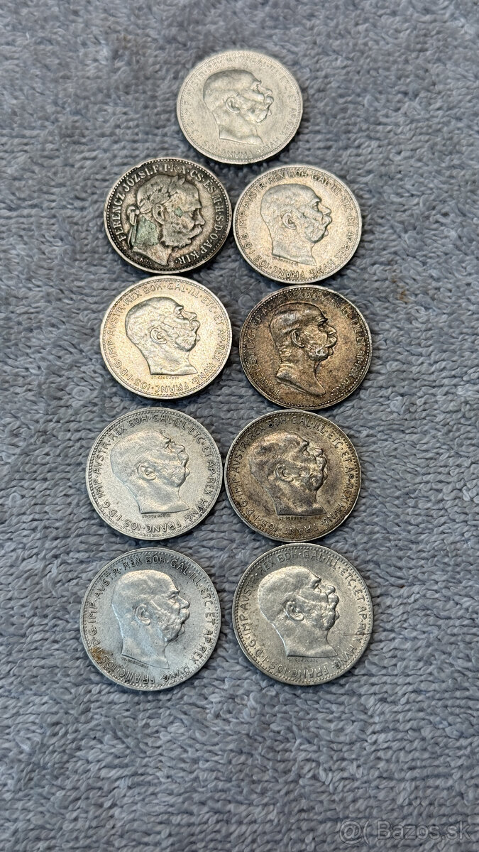 Stříbrná mince Rakousko-Uhersko – 1 Korona (1896–1915, Frant - 4