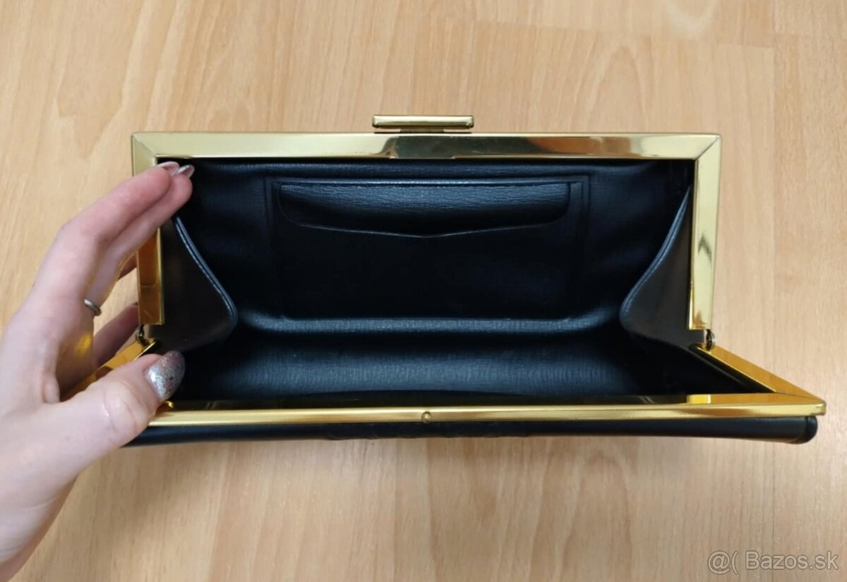 Nová čierna listová kabelka - 4