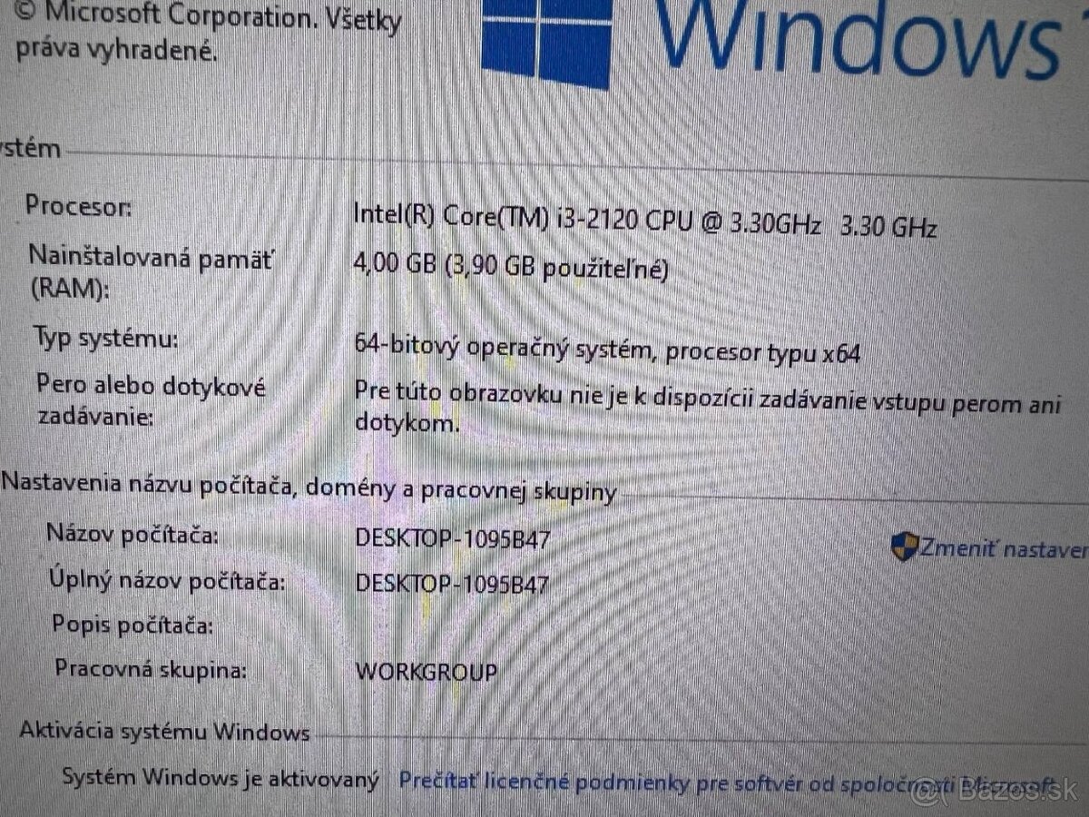 Počítač DELL.Intel i3-2120 2x3,30GHz.4gb ram.250gb HDD - 4