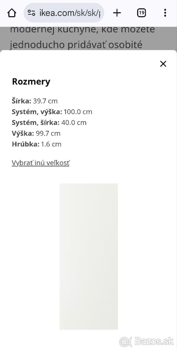 Ikea VEDDINGE
Dvierka, biela, 40x100 cm - 4
