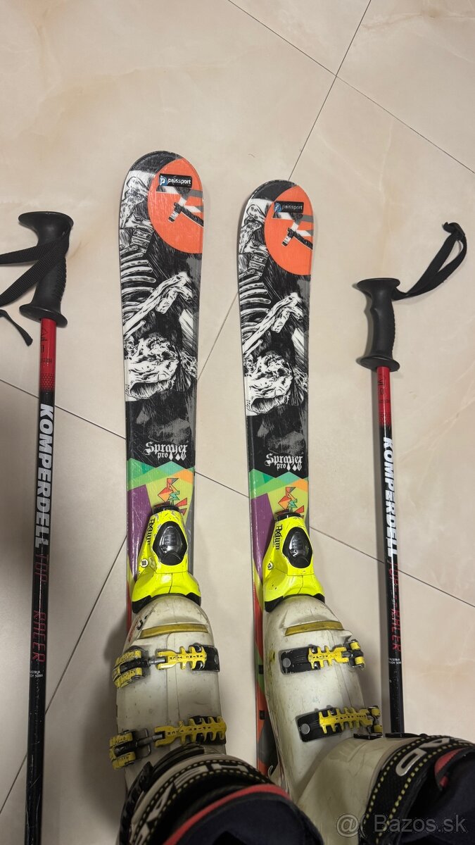 Detské freestyle lyže 125cm komplet set - 4