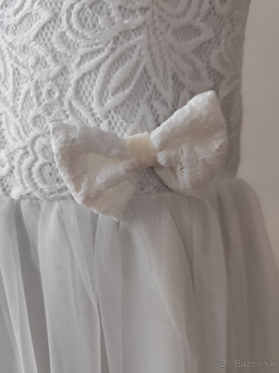Krémové spoločenské šaty veľkosť 152 - 4