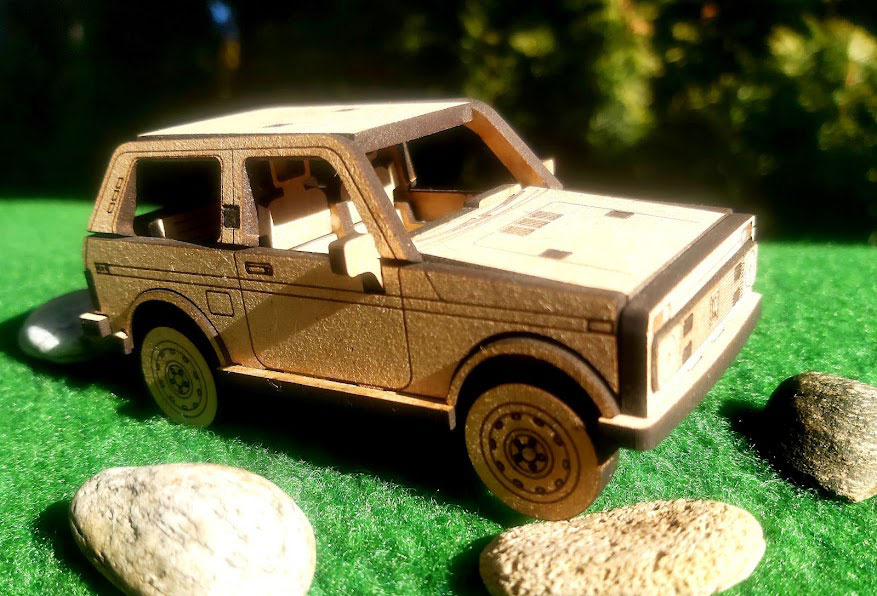 3D drevené puzzle autá - 4