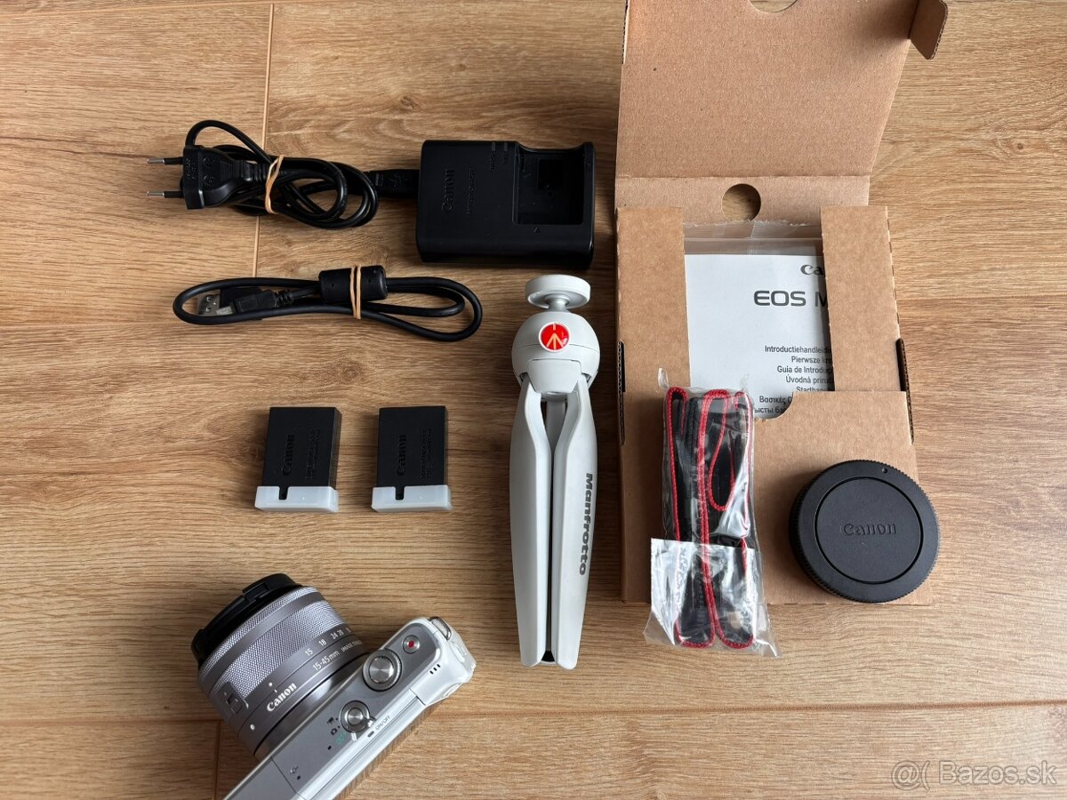 Canon EOS M10 + extra batéria + statív MANFROTTO MTPIXI - 4