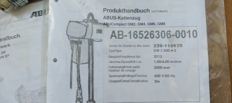 elektrický kladkostroj Abus 500 kg, nový - 4