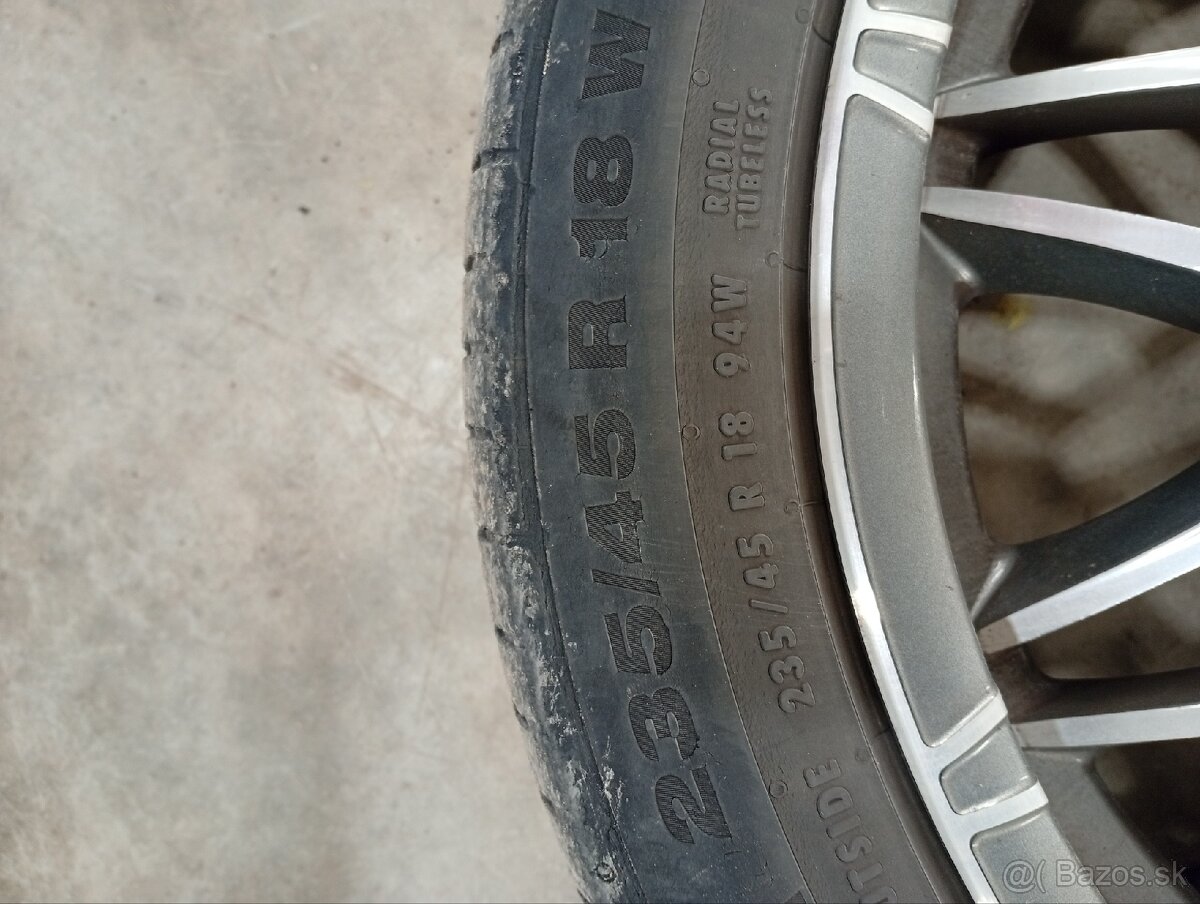 Alu disky R18 5x112+pneu Continental 235x45 - 4
