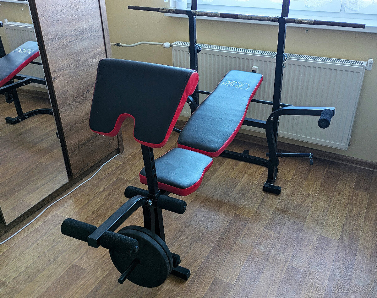 Multifunkčná, nastaviteľná lavica ModernHOME, tyče a kotúče - 4