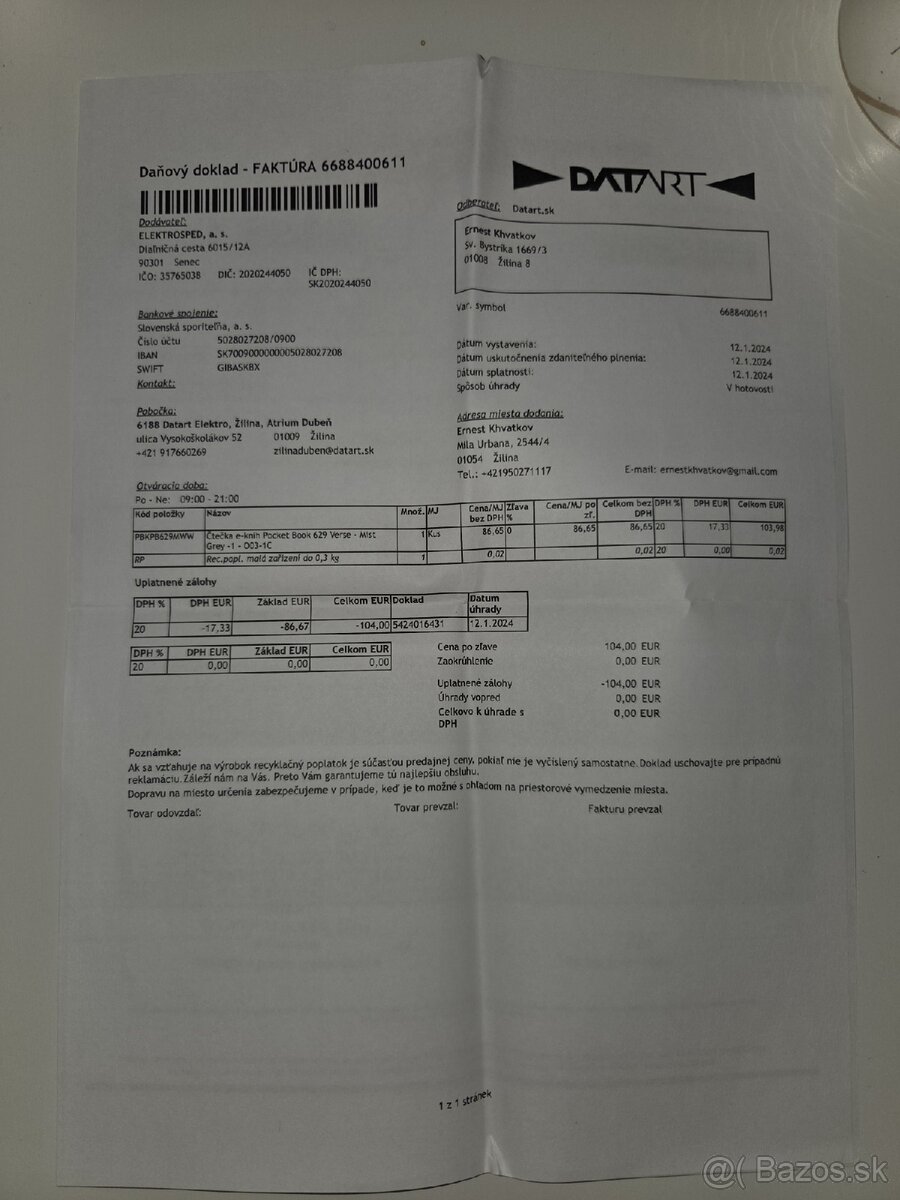 Čítačka kníh Pocket Book 629 Verse - 4