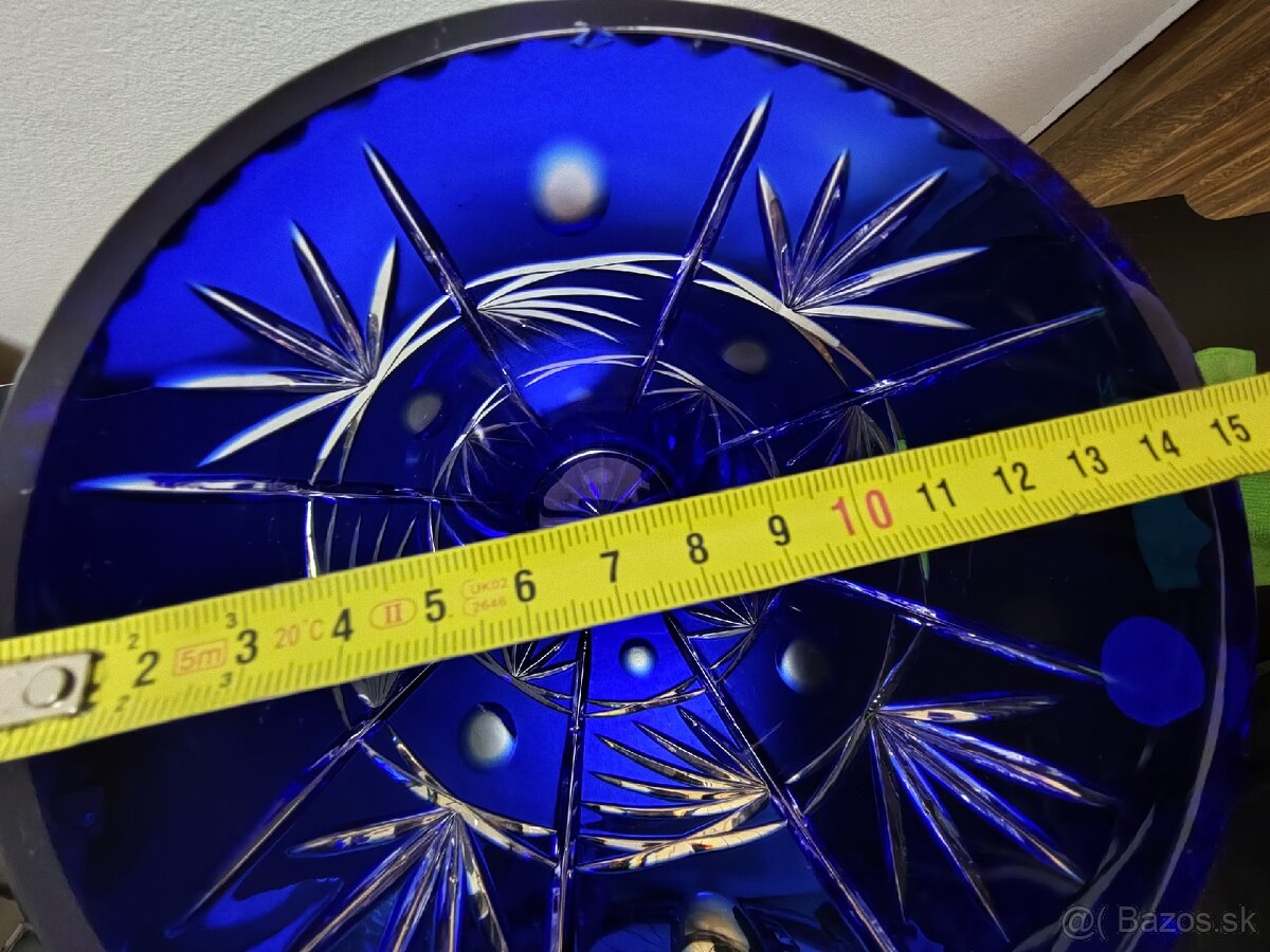 Váza brúsené ART sklo modre - 4