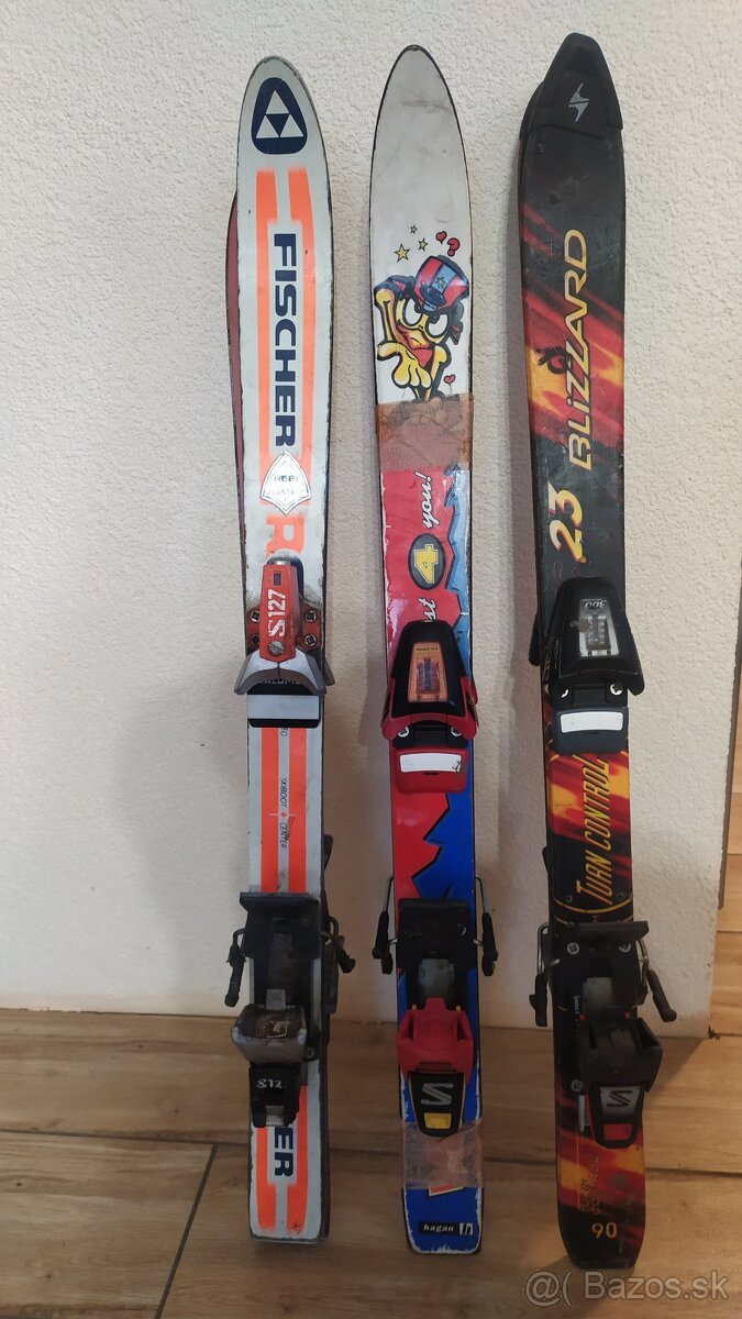 Detské lyže 90cm + lyžiarky - 4