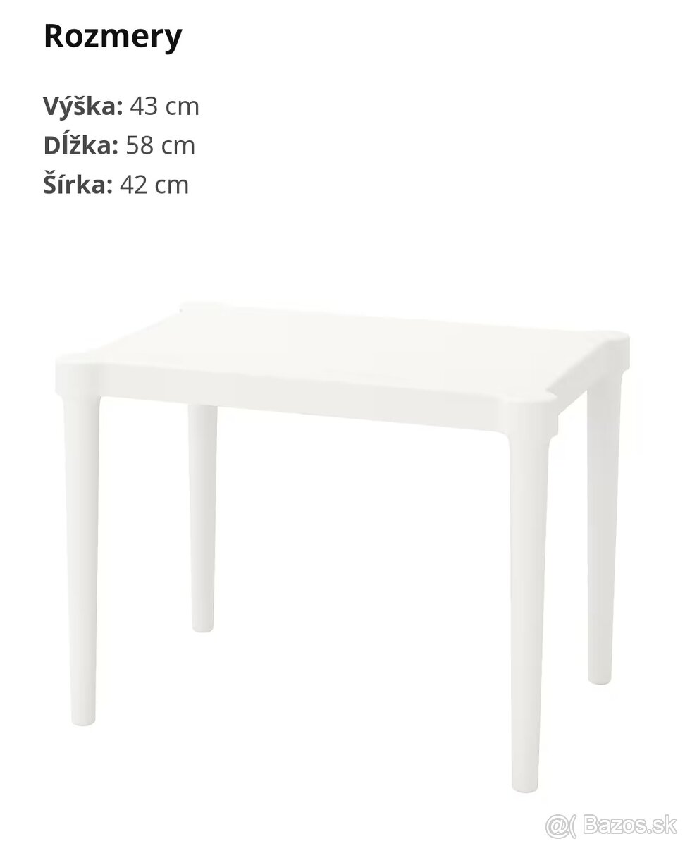 Detský stolík, na von/dnu/biela+stolička - 4