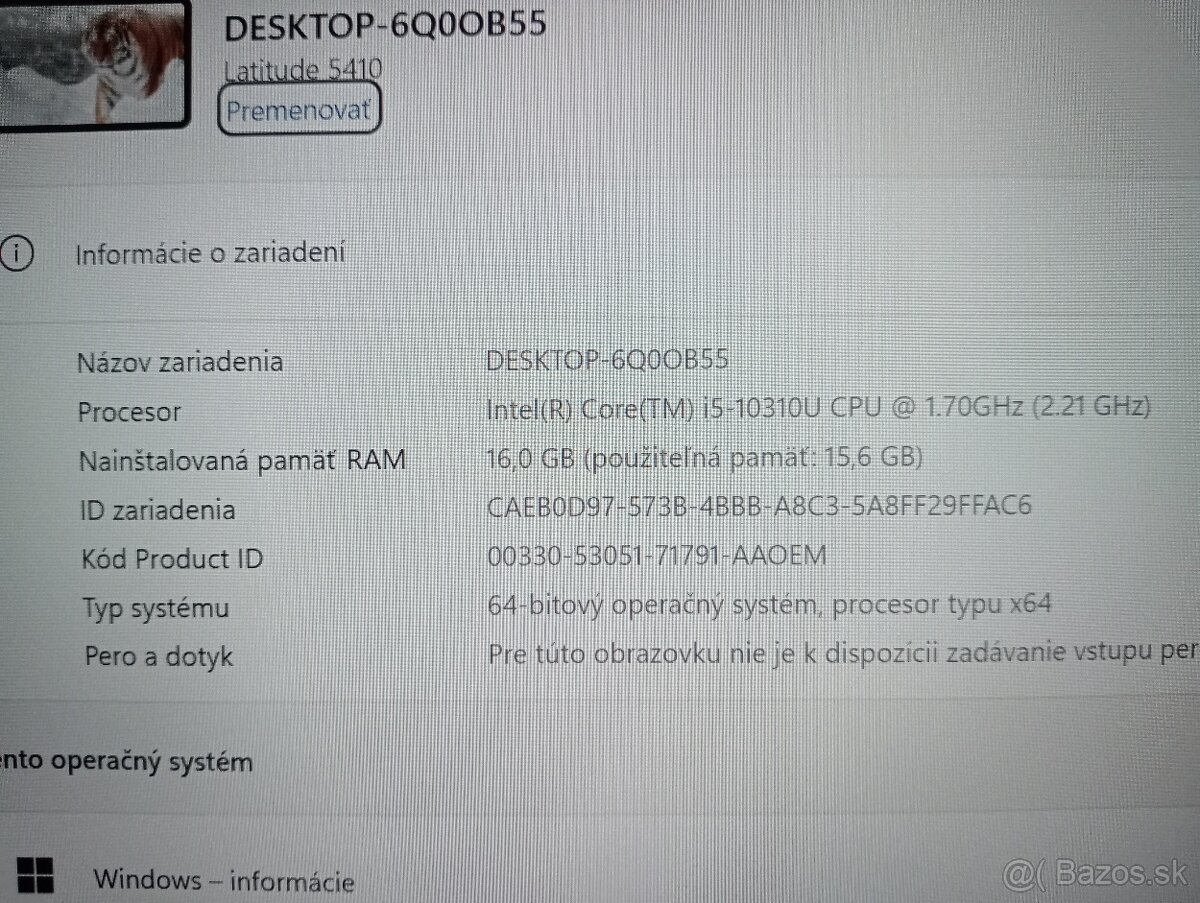 predám Dell Latitude 5410 , ssd ,16gb ram . Intel core i5 - 4