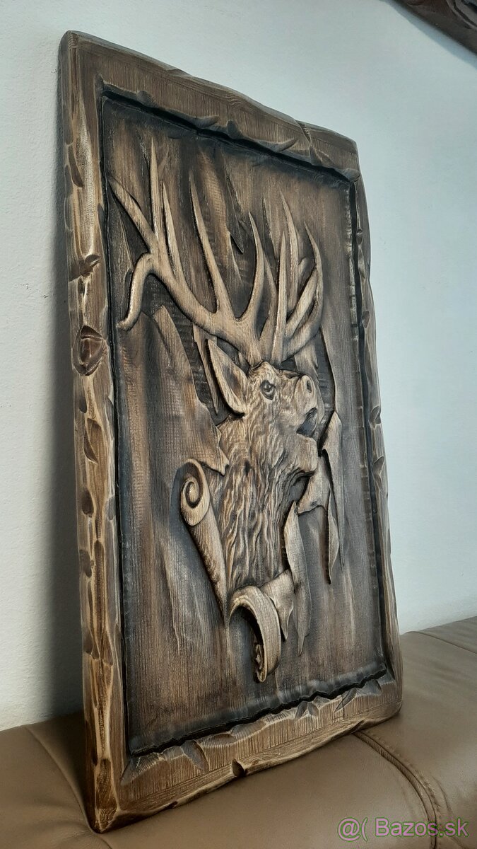 Drevený obraz Poľovnicke motivy 40×70cm,hr.4cm - 4