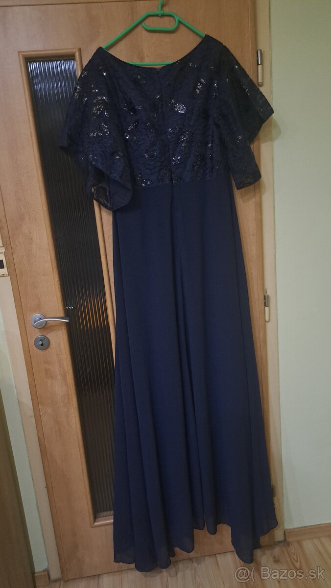 Večerné šaty tmavomodré XL nove - 4