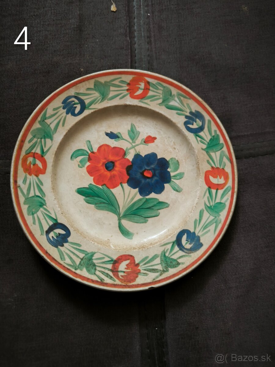 Retro remeselné keramické taniere - znížená cena - 4