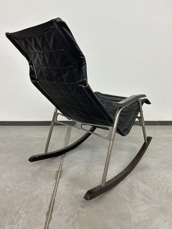 Japonské kožené skladacie hojdacie kreslo - 4