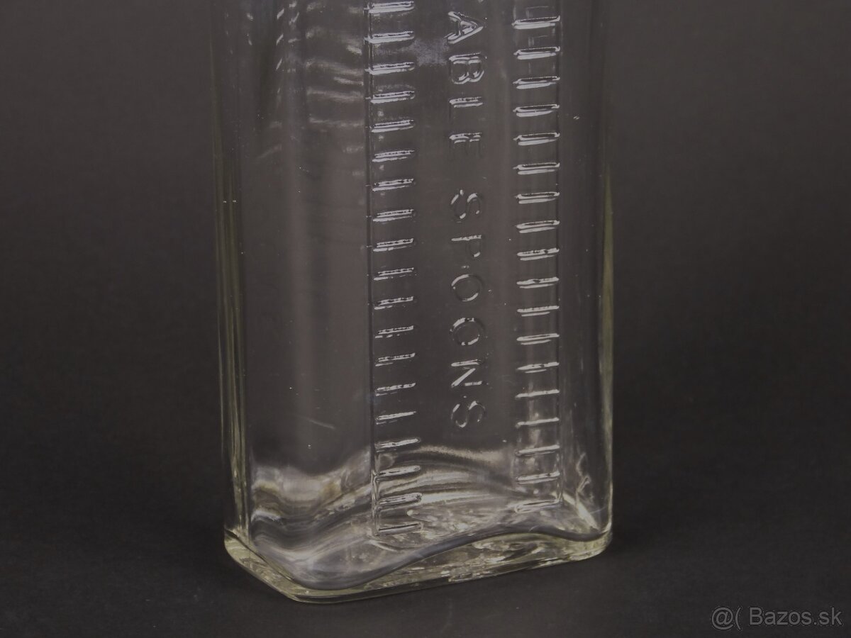 Sklenená Ciachovaná Starožitná Fľaša - 4